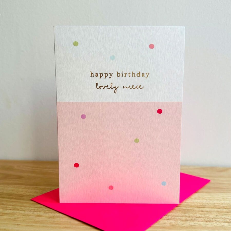 Pretty Niece Birthday Card Happy Dotty Design - Contemporary Greeting Card