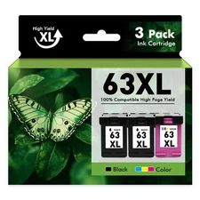 63 XL Ink Cartridges for HP Envy 4516 4520 4522 OfficeJet 3830 4650 5255 Printer