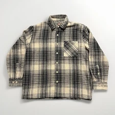Common People Button Up Jacket Large Granby Luxe Hybrid Plaid Heavyweight Shirt