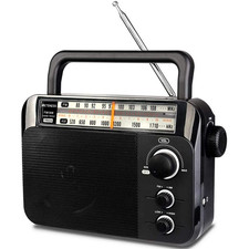 Retekess TR604 AM FM Radio, Portable Radio Plug in Wall or Battery