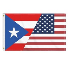 3 5 FT USA Puerto Rico Flag, Large 150D America Puerto Rican Outdoor Banner,D...