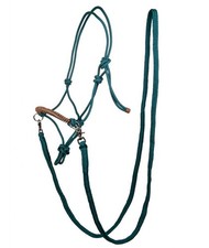 Capezza in corda annodata con strass sulla nasalina completa di redini Hkm Sport