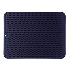 Silicone Dish Drying Mat for Multiple Usage,Easy 16"L x 12"W Navy Blue