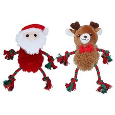 Lot de jouets en peluche grinçants pour rennes en corde moelleuse cadeau de...