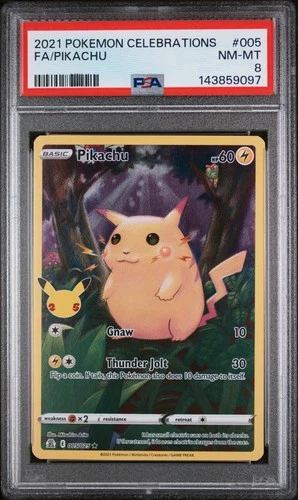 2021 POKEMON CELEBRATIONS #005 FULL ART/PIKACHU PSA 8