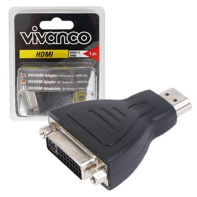 Vivanco DVI auf HDMI Adapter DVI-I Buchse Dual Link zu HDMI-Stecker Monitor TV