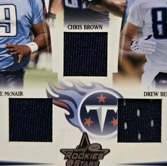 2005 Leaf Rookies & Stars MCNAIR BROWN BENNETT Triple Threads /150 Titans #TT-23 - Image 3 of 4