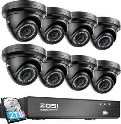 8MP 4K Poe Home Security System with 8 Dome Cameras & 2TB HDD for 24/7 Monitorin
