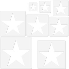 Star Stencil Set Reusable Plastic 8 Sizes 2 to 10 Inch Large for Painting DIY
