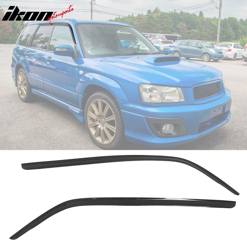 FIts 03-08 Subaru Forester Tape-On Smoke Window Visors Vent Rain Guard Deflector