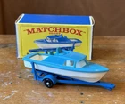 Vintage Lesney Matchbox #9 Cabin Cruiser and Trailer Toy Car w/ Original Box