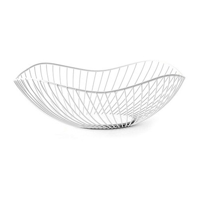 Obstschale Weiss Obstkorb Metall Ø25.5 x 10 cm Früchtekorb Obstschalen für Ob...