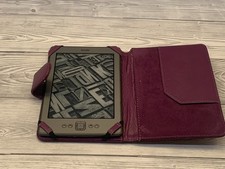 Amazon Kindle D01100 6? WiFi eReader E-Ink Burgundy Case Working Bundle