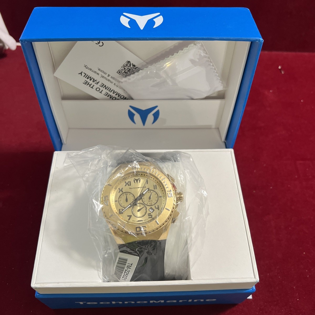 Technomarine Ocean Manta Men's 48mm Double Gold Black Chrono Watch
