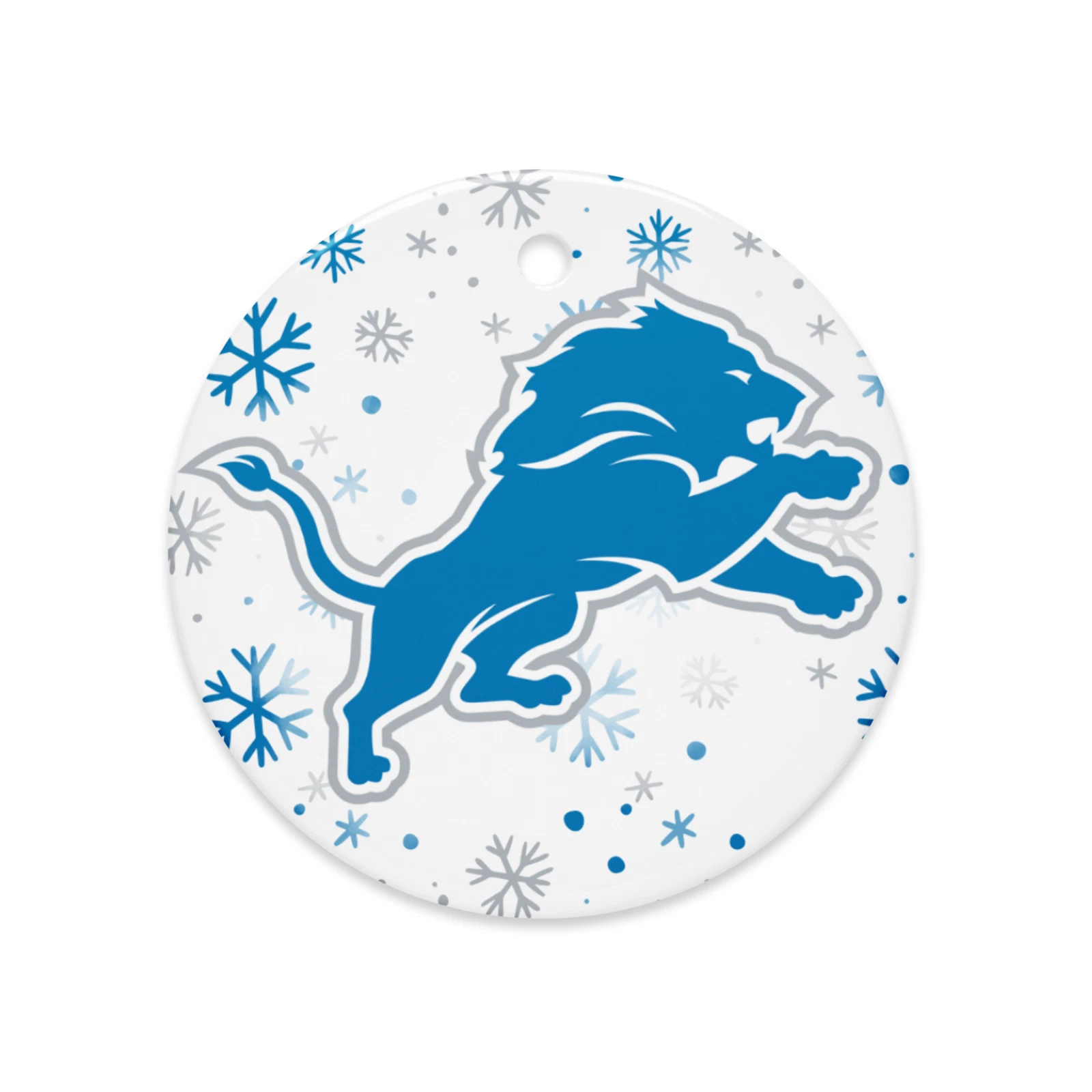 Detroit Lions Christmas Tree Holiday Flat Ornament