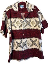 1970s Hawaiian Bark cloth Shirt Surfer Aloha Shirt XL Styled By RJC HAWAII EUC