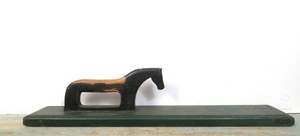 vintage Norwegian mangleboard Scandinavian Bridal Gift Primitive Painted Horse