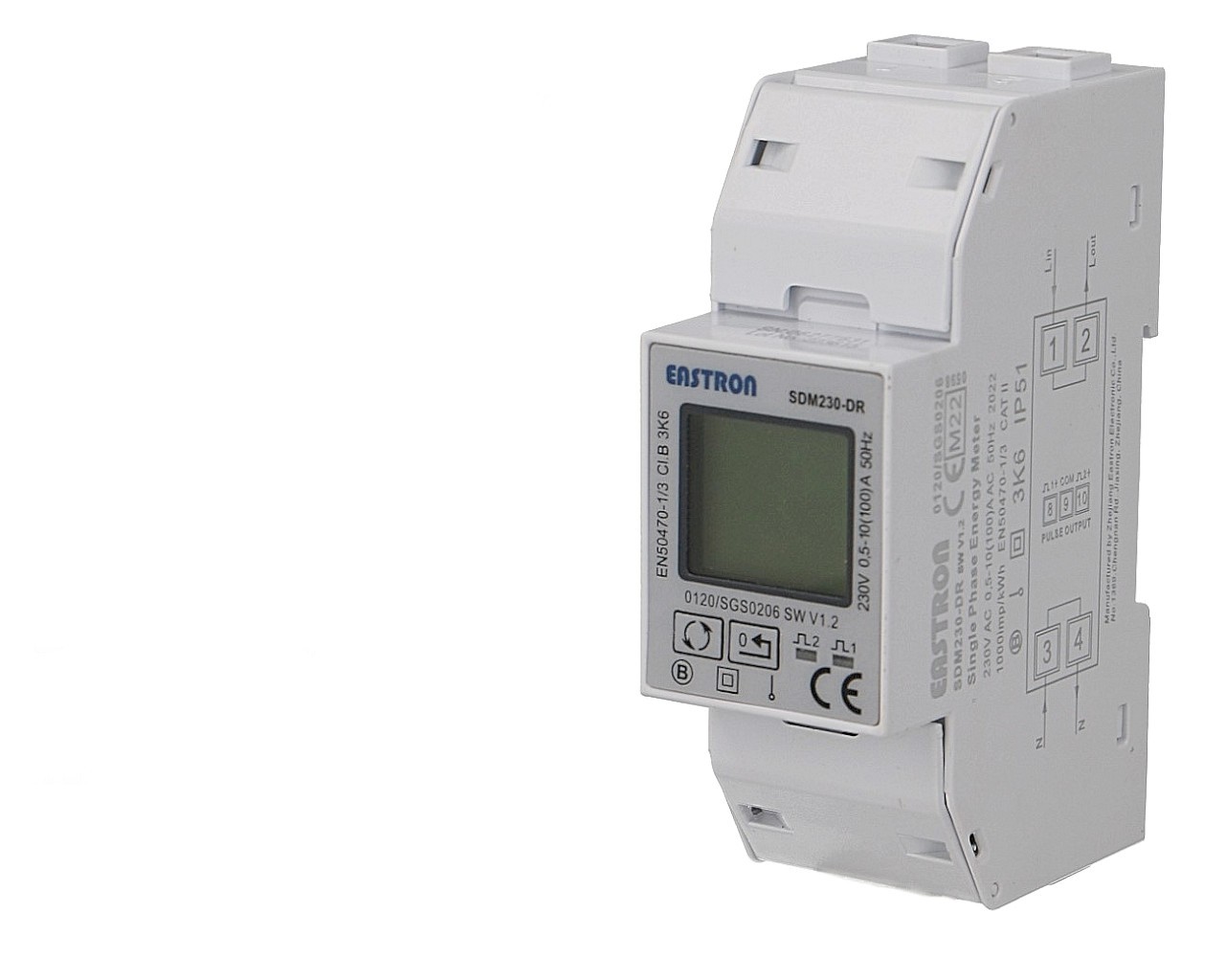 Compteur électrique monophasé 100A à affichage digital LCD clair