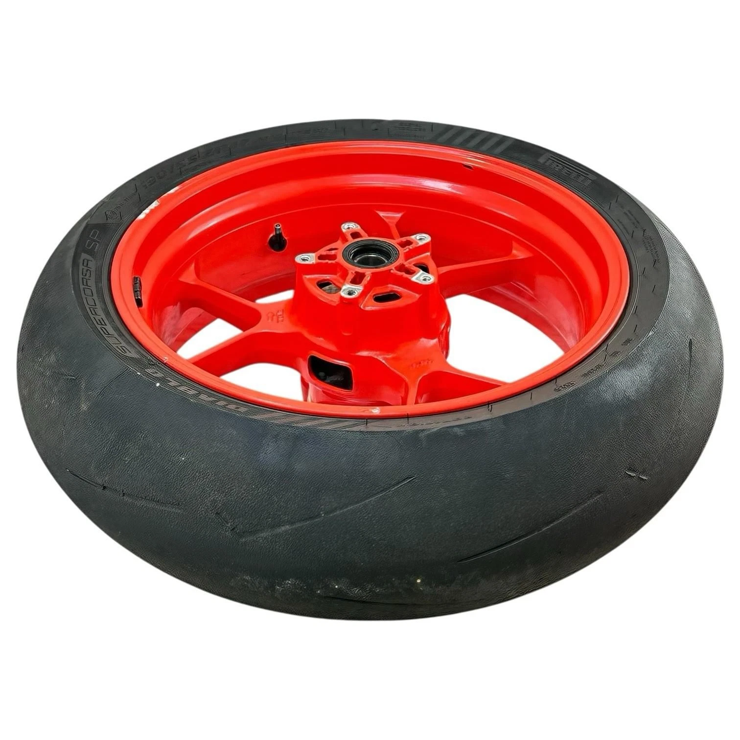 2015 2016 APRILIA RSV4 RF REAR WHEEL BACK RIM TIRE RUBBER RED STOCK SCUFFED