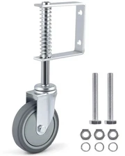 ERKOON Heavy Duty Gate Wheel Spring-Loaded Casters, 3 inch Silver 