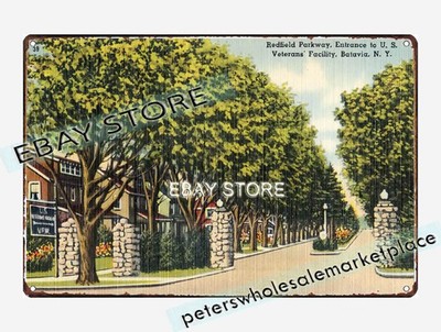 1930-45 Redfield Parkway, Batavia, New York tin sign garage shop decor