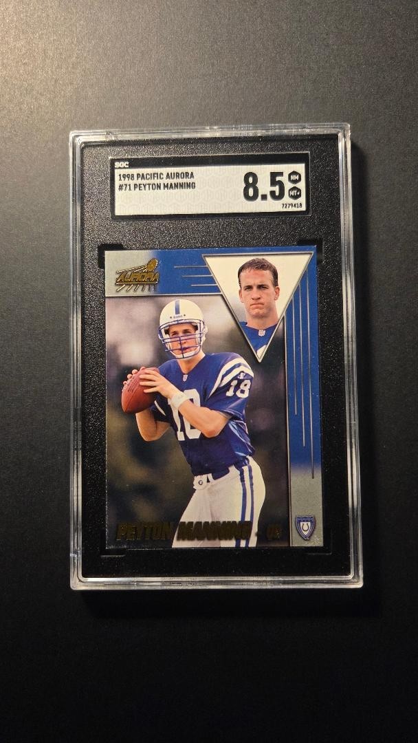 1998 Pacific Aurora - Peyton Manning #71 (RC) -- SGC 8.5 NM/MT