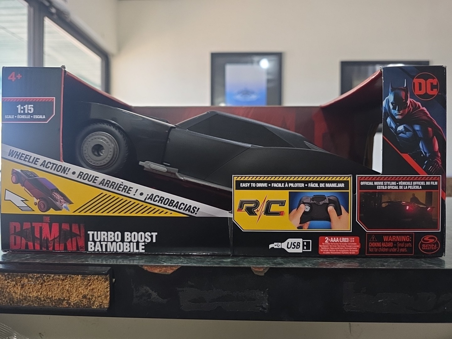 NEW The Batman Movie Turbo Boost Batmobile Remote Control Spin Master