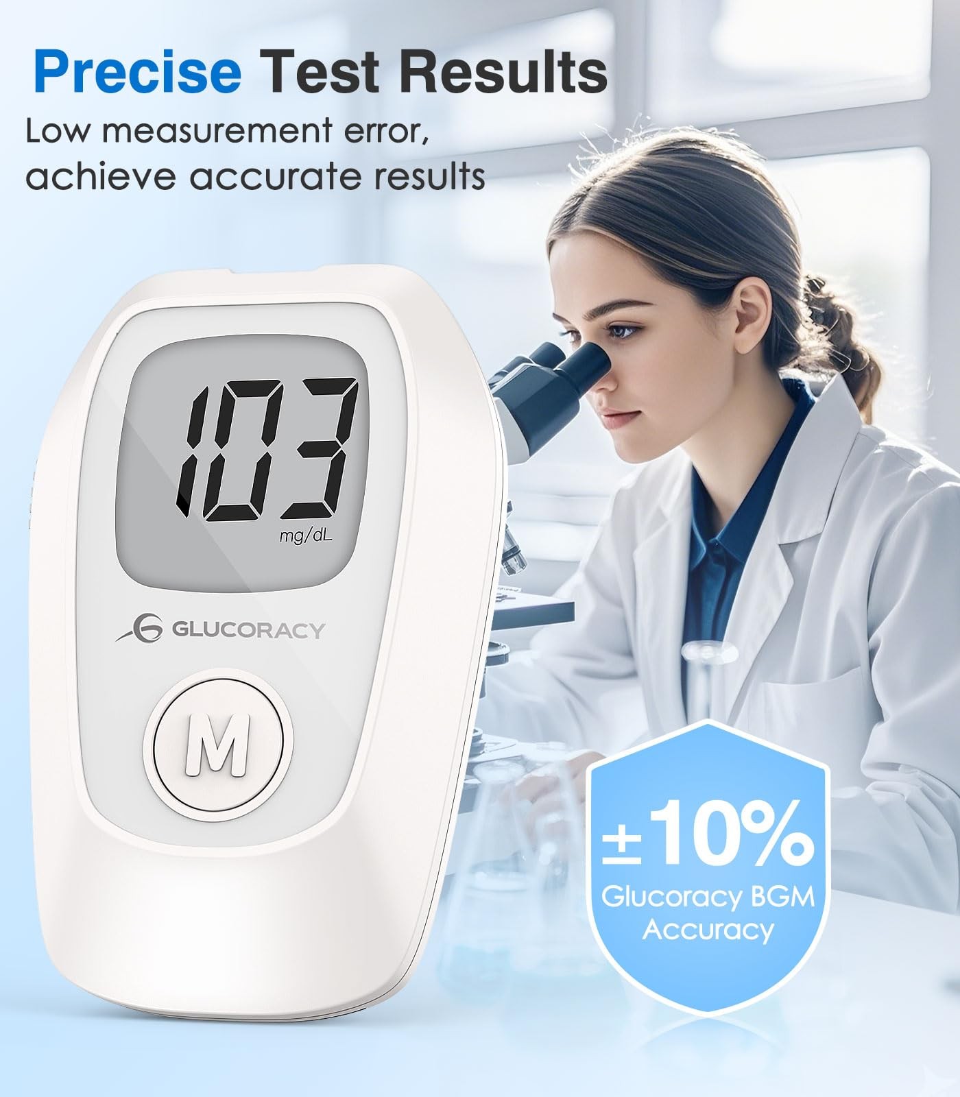 Glucoracy G-425 Blood Glucose Monitor Kit, Blood Sugar Test Kit with Lancing ...