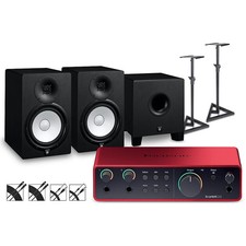 Focusrite Scarlett 2i2 Gen 4 w/Yamaha HS Studio Monitors/Subwoofer Bundle HS8