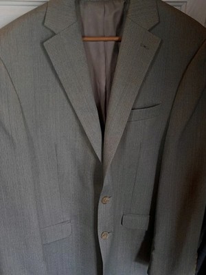 Lauren Ralph Lauren Gray Rayon Polyester Suit Jacket 40R Single-Breasted