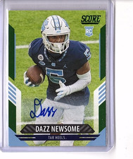 Dazz Newsome RC 2021 Score Rookies Green Signatures #370 Auto