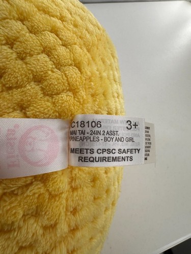Fiesta Pineapple Plush 24" Mai Tai Vernon Stuffed Quilted Yellow Summer Large - Picture 3 of 13