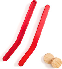 Wooden Hockey Sticks and Pucks Set for Classic Tabletop Games - 2 Sets