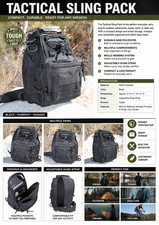 Tactical Sling Pack Military EDC Shoulder Bag MOLLE Hiking Travel Utility Black