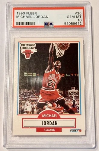 1990-91 Fleer #26 Michael Jordan PSA 10 Graded Basketball Card NBA 1990 1991