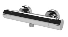 Round Wall Mount Shower Thermostatic Bar Valve Tap (Kit Not Included) - Chrome -
