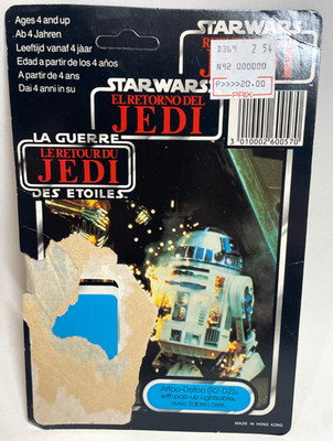 Star Wars vintage Cardback Last 17 Trilogo R2-D2 Pop up lightsaber 1983