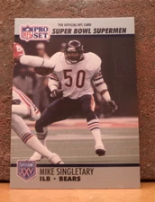 FOOTBALL CARD FRESH FROM BOX PRO SET SUPER BOWL SUPERMEN MIKE SINGLETARY BEARS