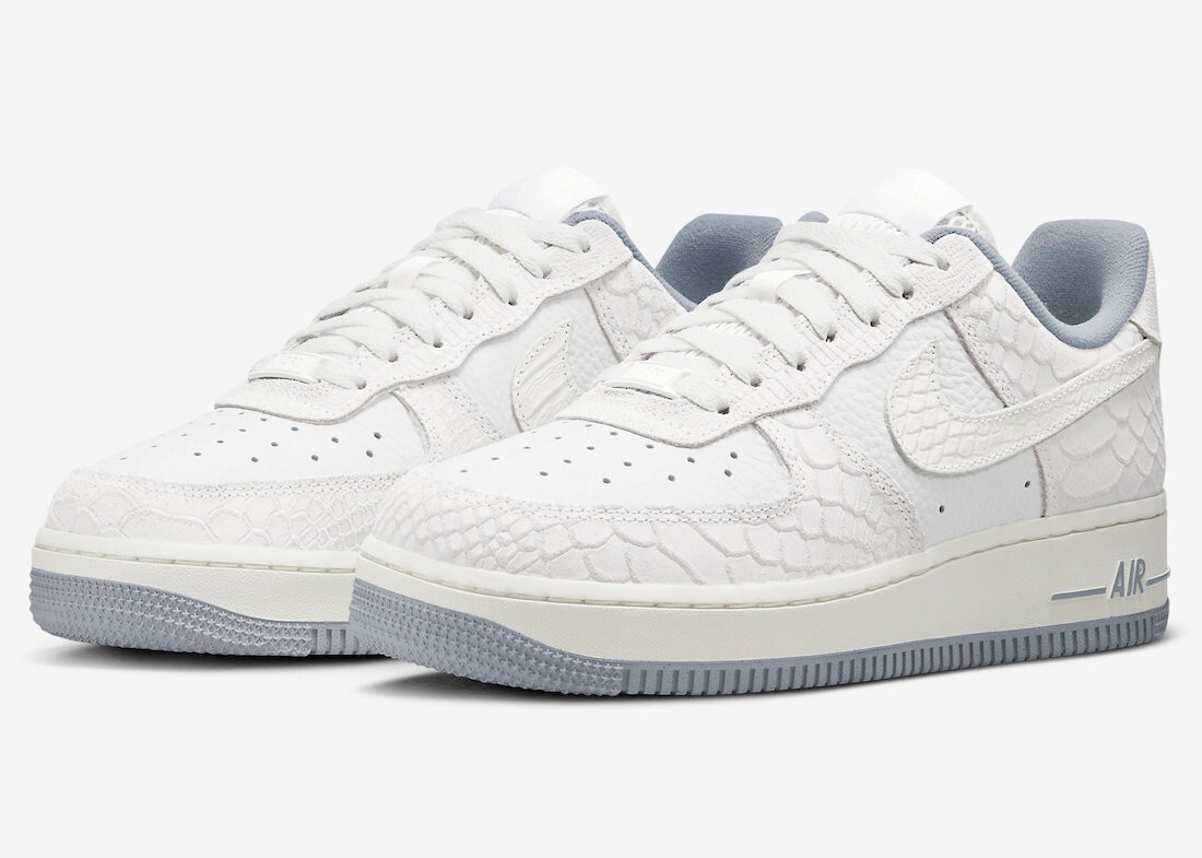 Nike Air Force 1 Low '07 White Python Sneaker Shoes 44 US 10