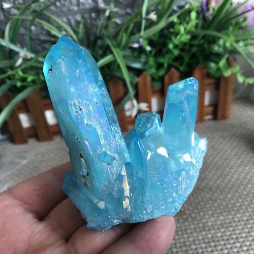 180g Rainbow FLAME AURA Quartz Plating Titanium Crystal Cluster Healing 9194 - Bild 9 von 12