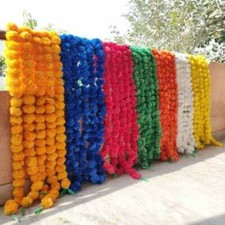 Indian Wedding Flower Garlands Diwali Home Decoration40 Pc Artificial Marigold