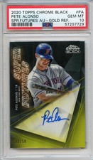 PETE ALONSO RC AUTO 2020 TOPPS CHROME BLACK GOLD SUPER FUTURES /50 ROOKIE PSA 10