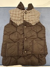 Vintage Handmade 1970 s/80 s Kids Size 4-5 Puffer Vest Brown Cowboy Style Snaps