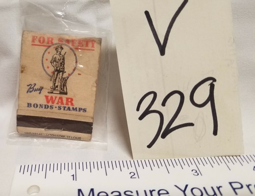 ORIGINAL 1940's WW2 BUY WAR BONDS World War 2 Unstruck MATCH BOOK & U.S. Army - Picture 2 of 4