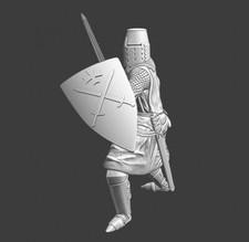 Northern Crusades Miniatures Medieval Livonian Knight on Foot Swerd Brethern 3D