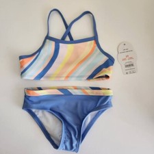 Swimsuit Kids Girls Blue and Orange 2 Piece Bikini UPF 50 3T Wonder Nation