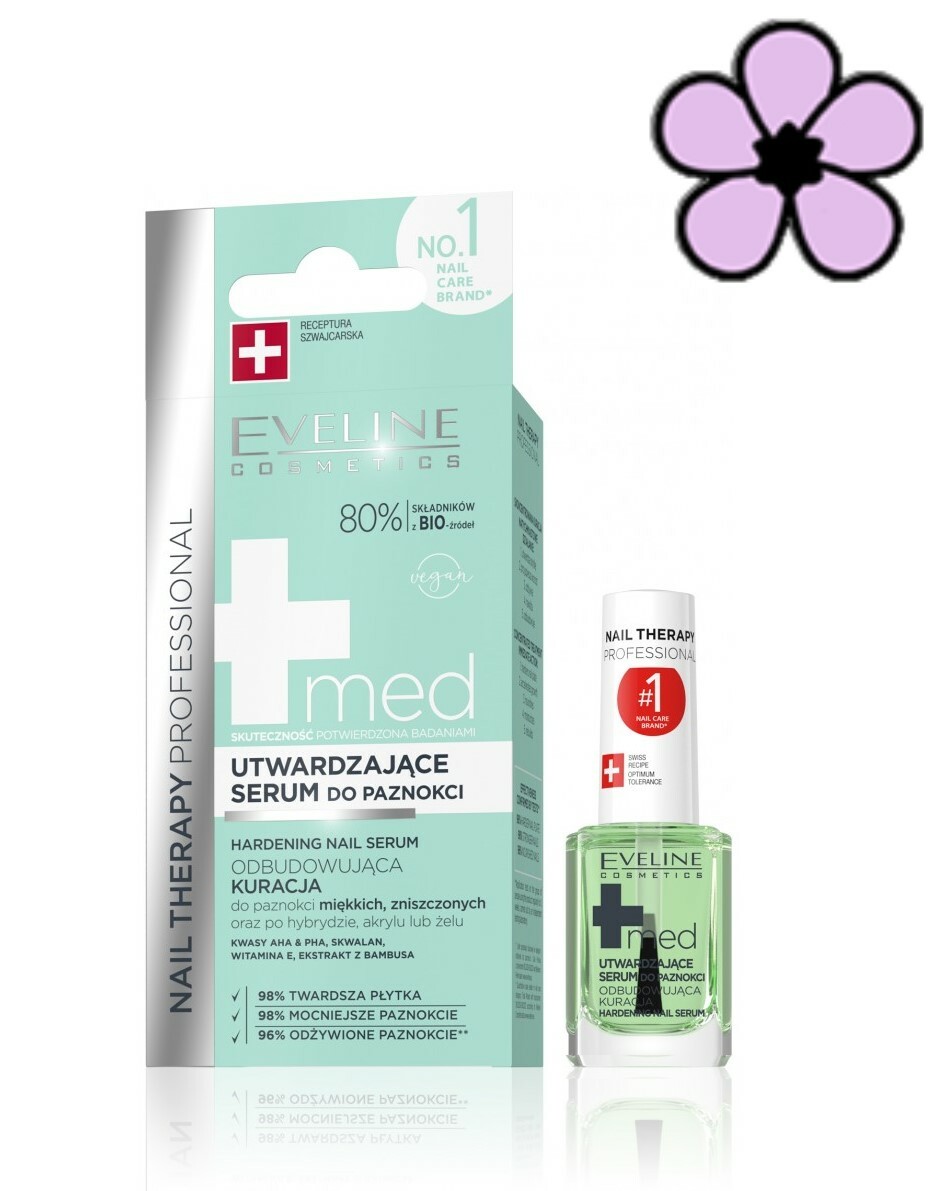 EVELINE NAIL THERAPY PROFESSIONAL +MED NAIL HARDENING SERUM 12ml VEGAN FRIENDLY