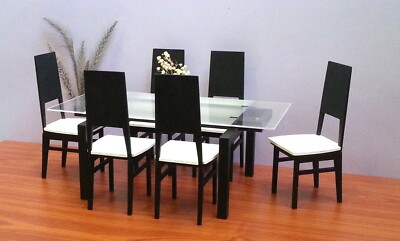 Dollhouse DINING SET, 1/12_1/16 scale,Contemporary Design,Modern Style Furniture