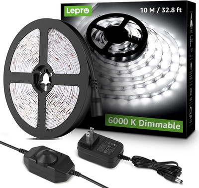 Lepro LED Strip Light, 32.8Ft Dimmable Vanity Lights, 6000K Super Bright LED 