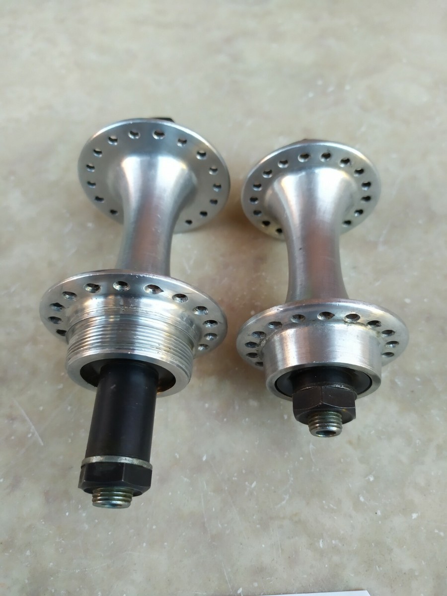 Paire De Moyeux De Roue Avant/arrière Acier Vélo Vintage - 36 Trous - Époque Héroïque